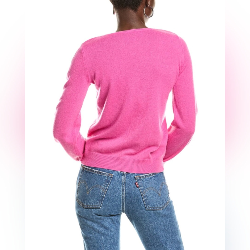 NWT Sofia Cashmere Bows Pink Sweater - Medium - Picture 2 of 3